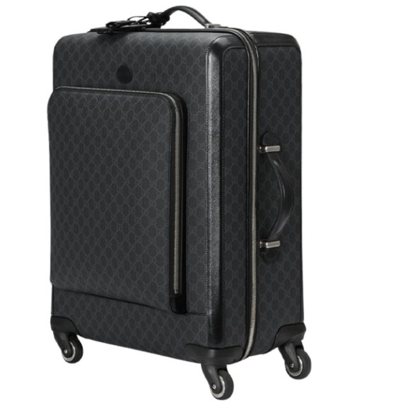 Gucci Black Azalea GG Canvas Supreme Rolling Trolley Luggage - Picture 1 of 12